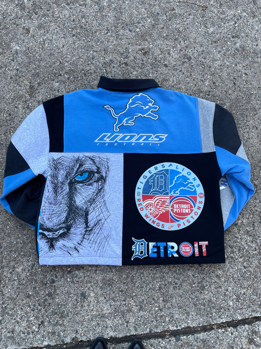 1/1 Upcycled Detroit Sports Jacket - L