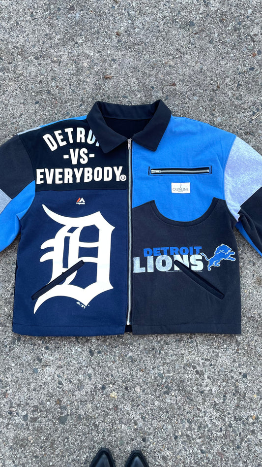 1/1 Upcycled Detroit Sports Jacket - L