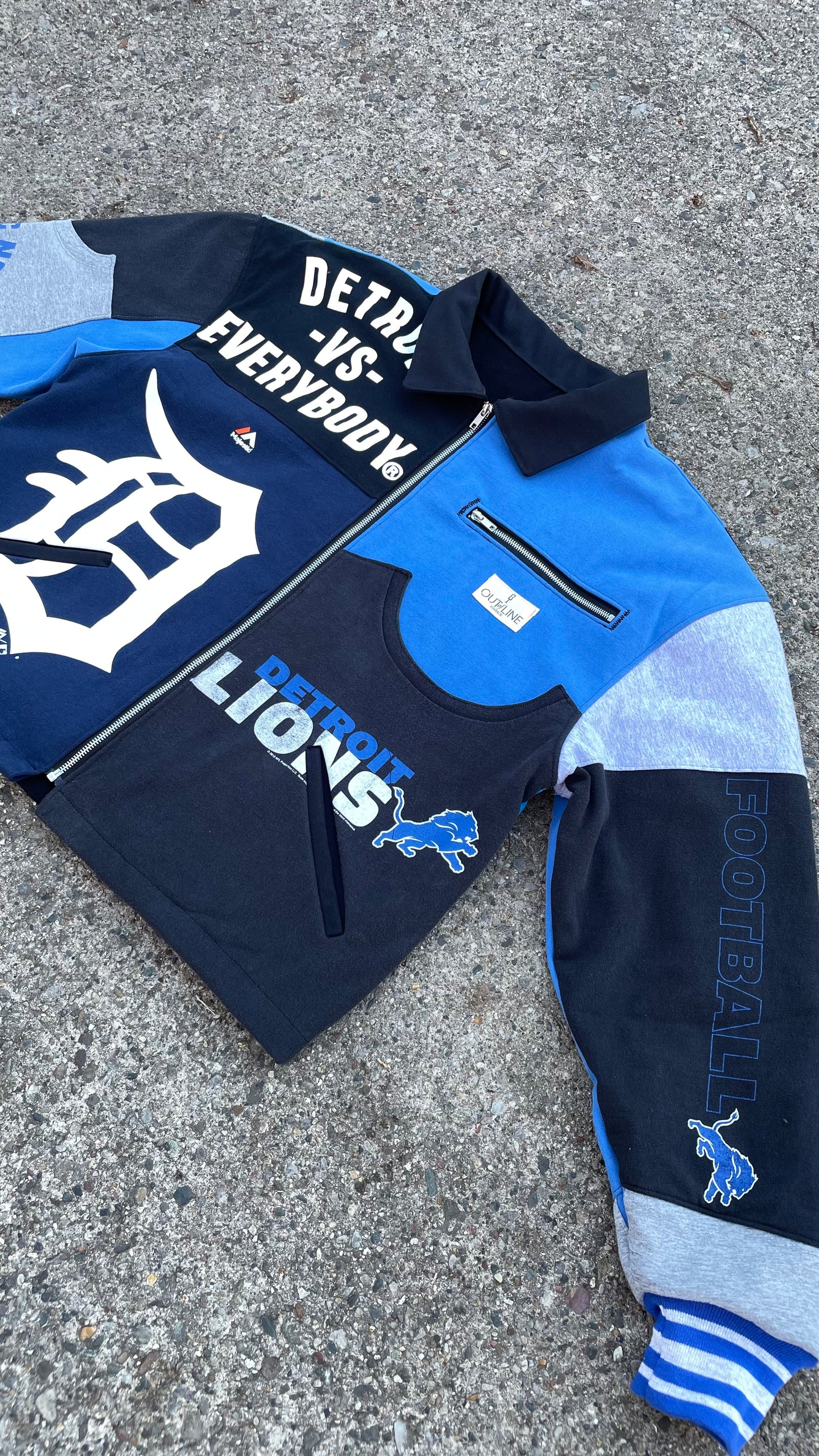 1/1 Upcycled Detroit Sports Jacket - L